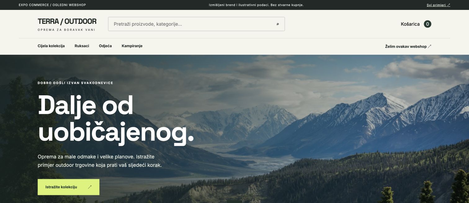 TERRA ogledna outdoor trgovina